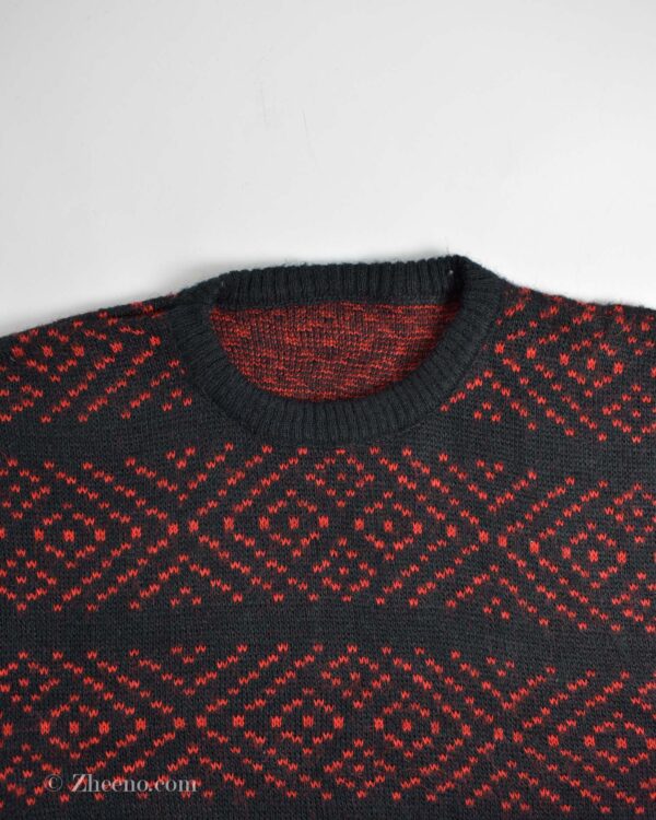 بافت وینتیج مشکی طرح دار