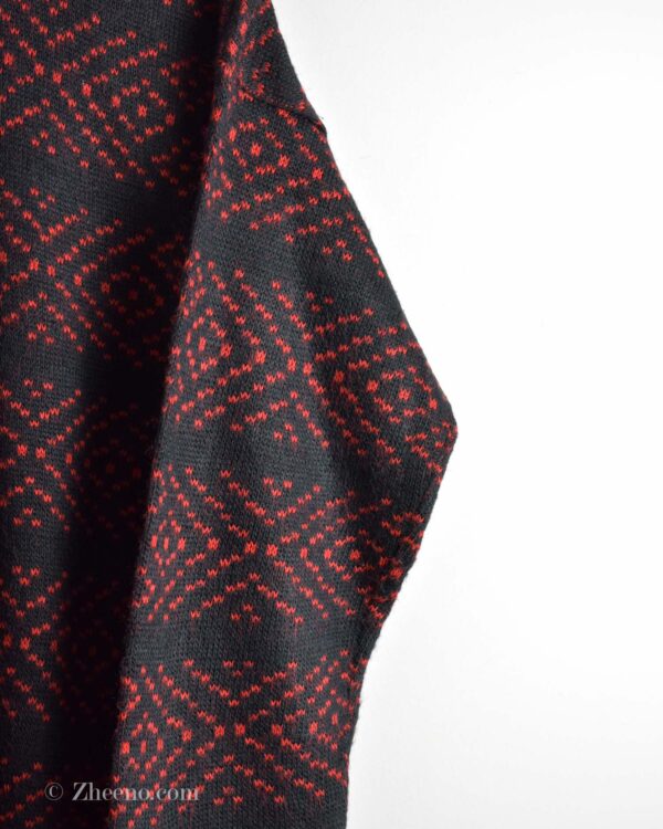 بافت وینتیج مشکی طرح دار