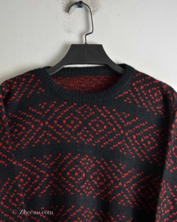 بافت وینتیج مشکی طرح دار