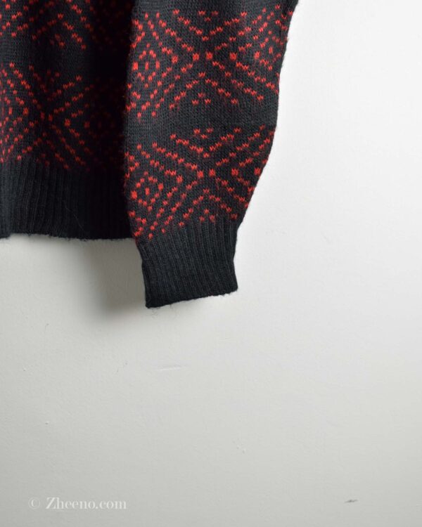 بافت وینتیج مشکی طرح دار