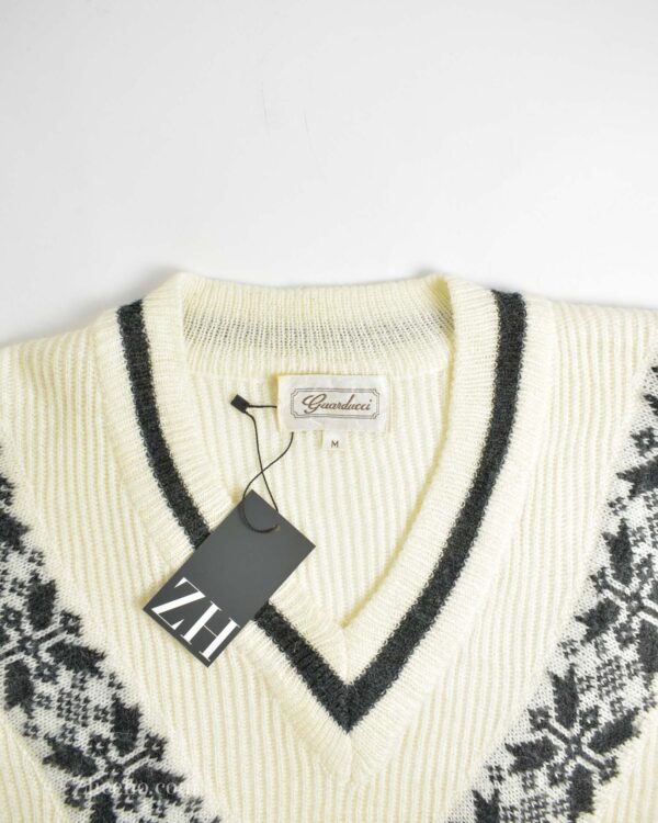 بافت وینتیج شیری یقه هفت