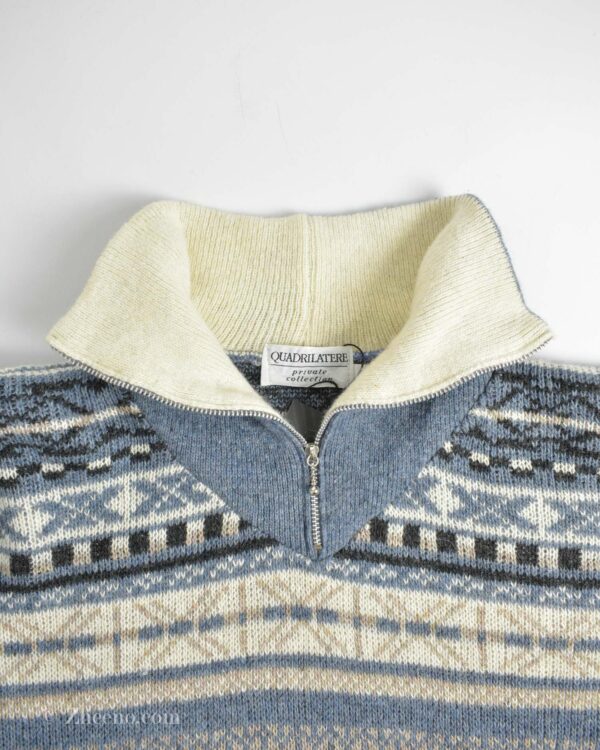 نیم زیپ بافت وینتیج Quadrilatere