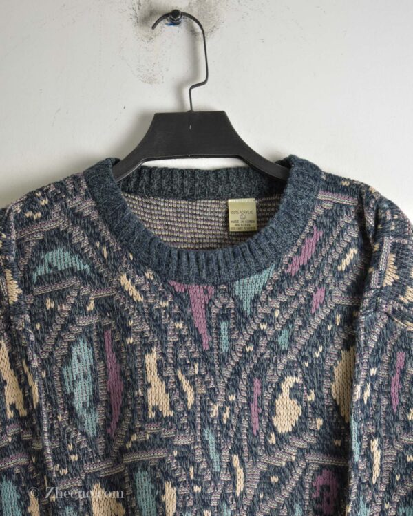 بافت وینتیج چند رنگ طرح دار