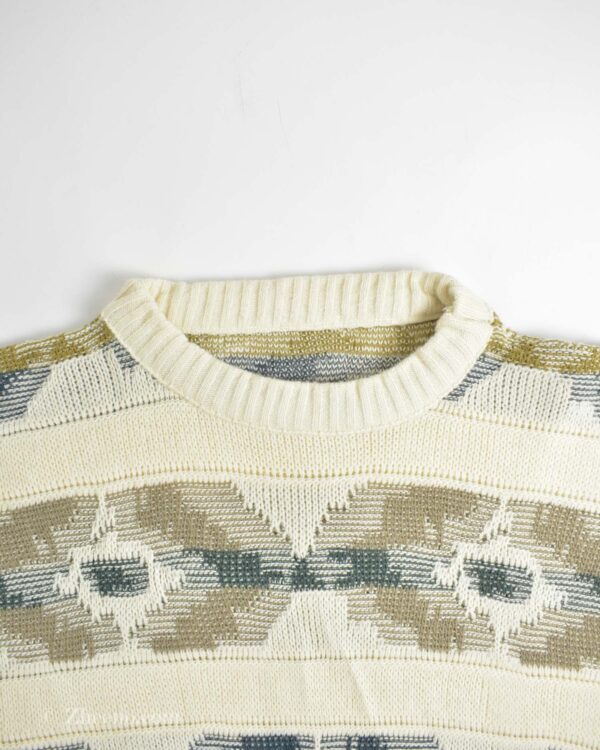 بافت وینتیج شیری طرح دار