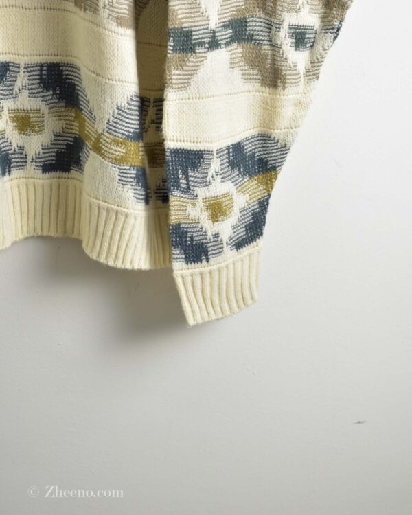 بافت وینتیج شیری طرح دار