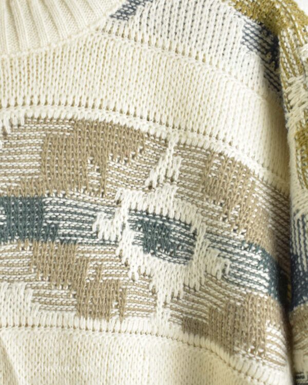 بافت وینتیج شیری طرح دار