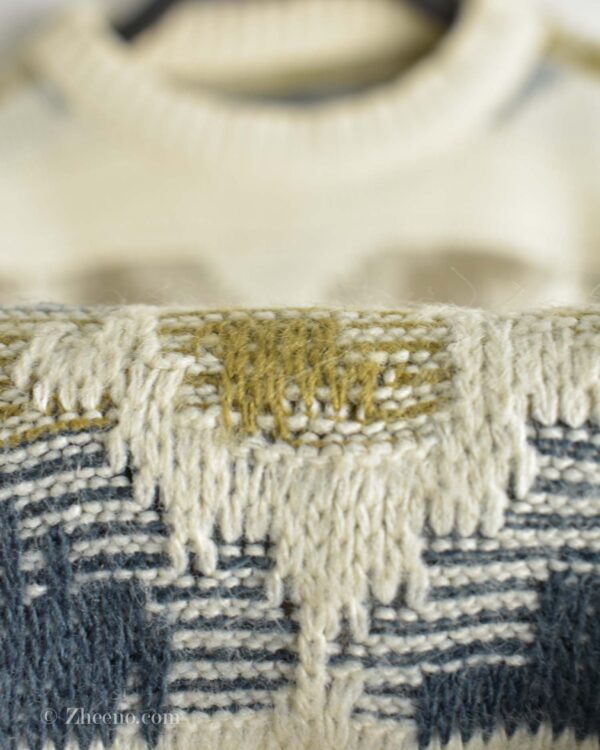 بافت وینتیج شیری طرح دار