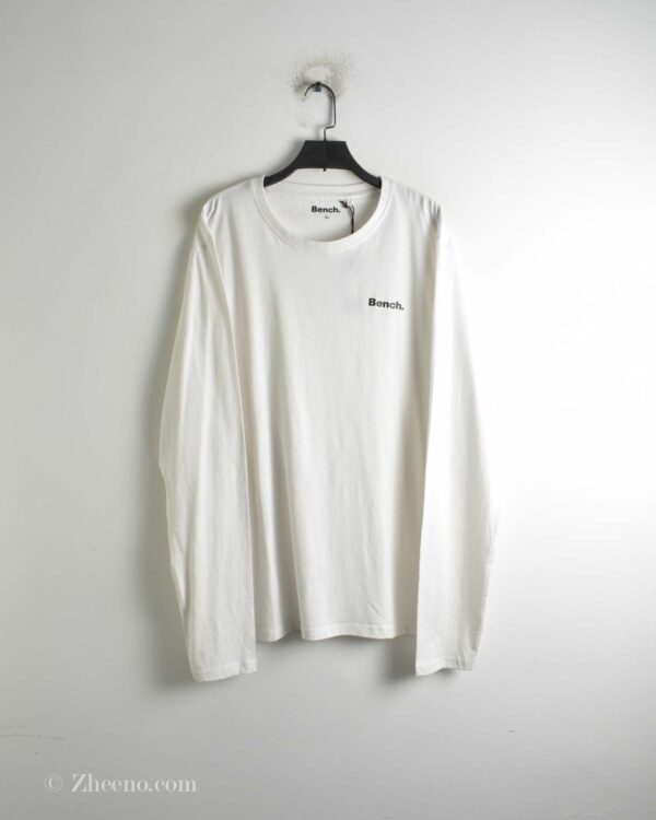 تیشرت آستین دار سفید ساده Bench