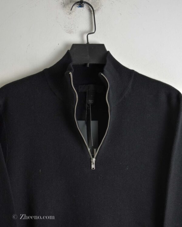 نیم زیپ بافت ساده مشکی Asos