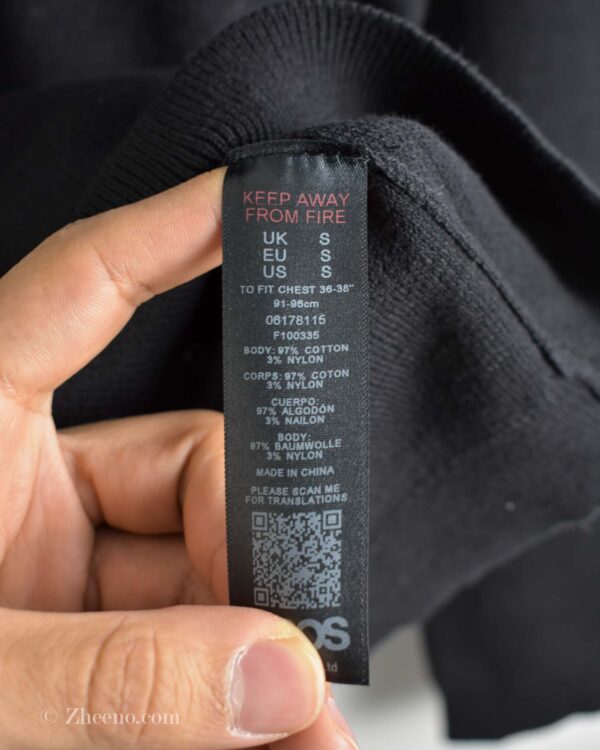 نیم زیپ بافت ساده مشکی Asos