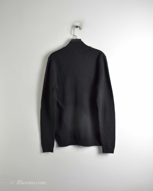 نیم زیپ بافت ساده مشکی Asos