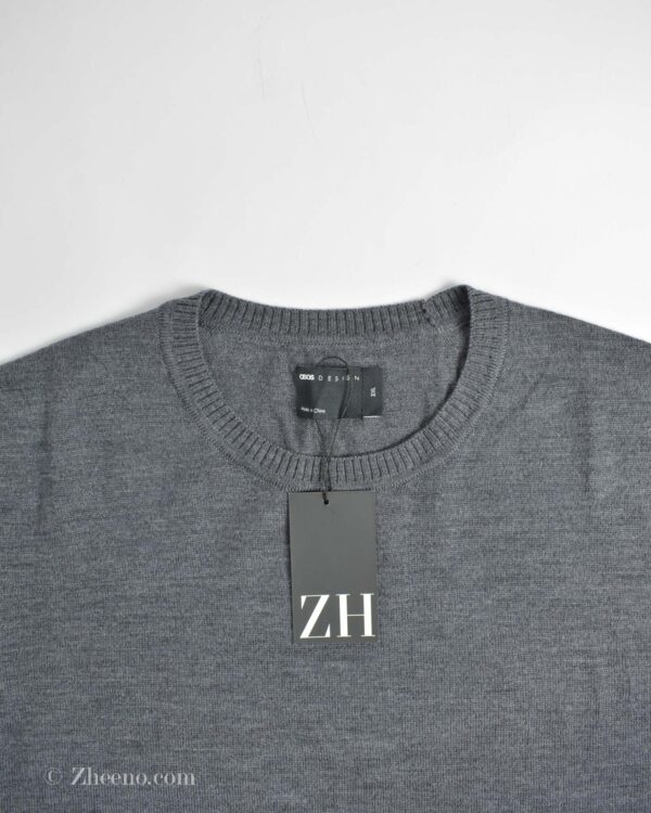 بافت ساده یقه گرد خاکستری Asos