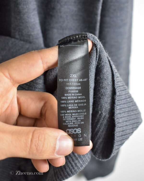 بافت ساده یقه گرد خاکستری Asos