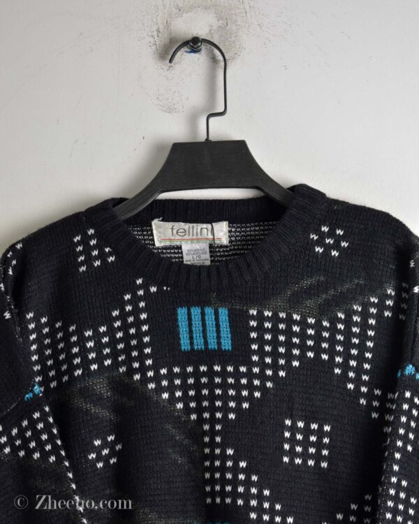 بافت وینتیج مشکی طرح چرم Fellini