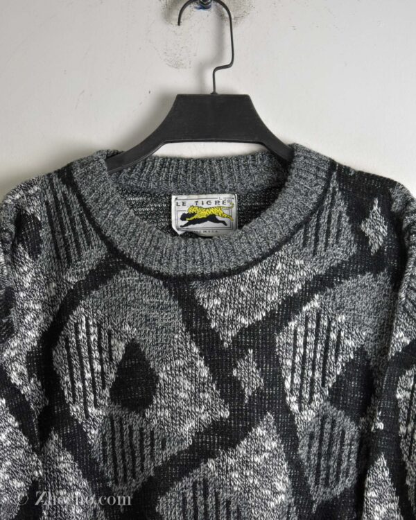 بافت وینتیج طوسی طرح دار Le Tigre