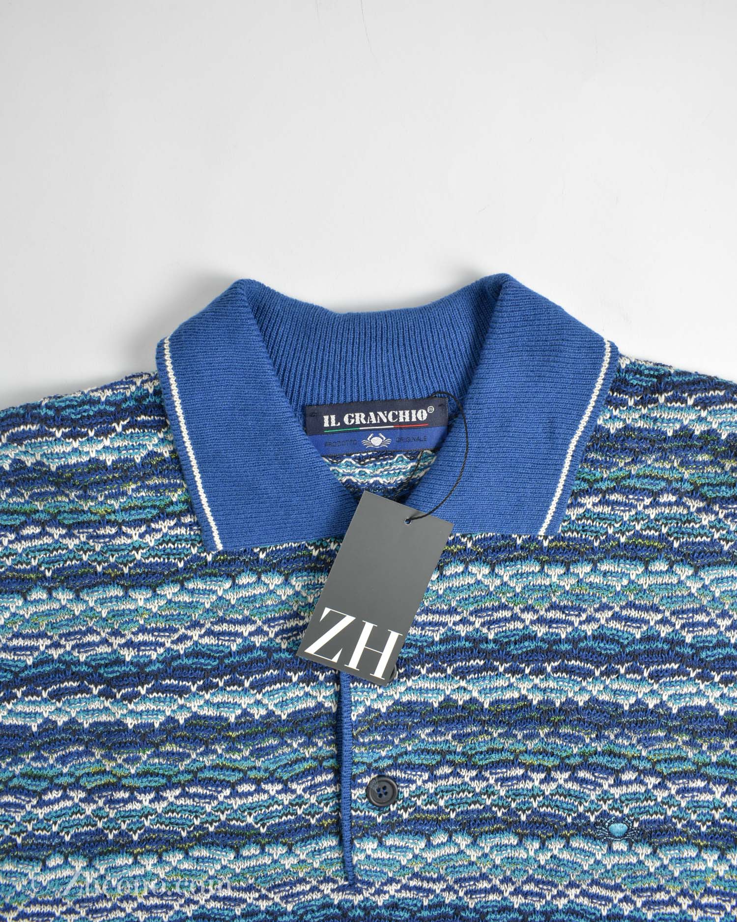 17697540722587468 بافت وینتیج یقه دار سه دکمه Il Granchio