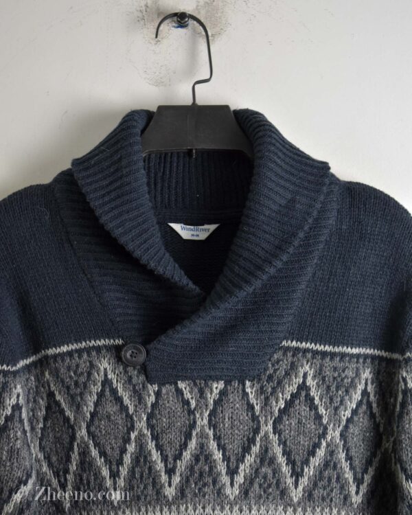 بافت وینتیج یقه دار تک دکمه Wind River