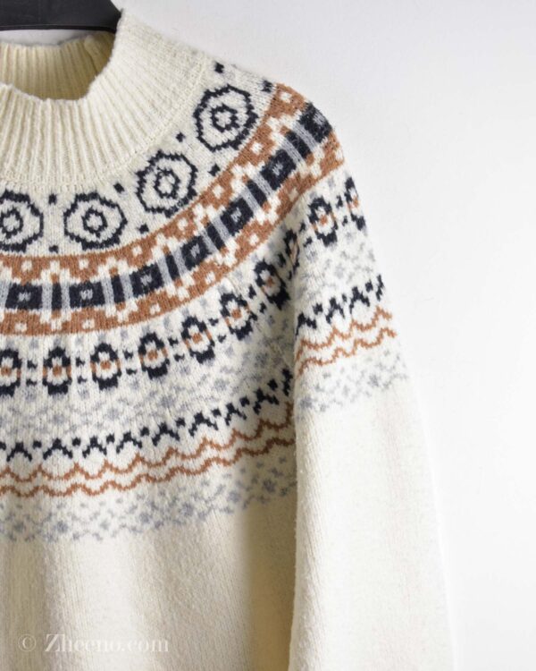 بافت وینتیج یقه ‌‌دار شیری cupcakes and cashmere