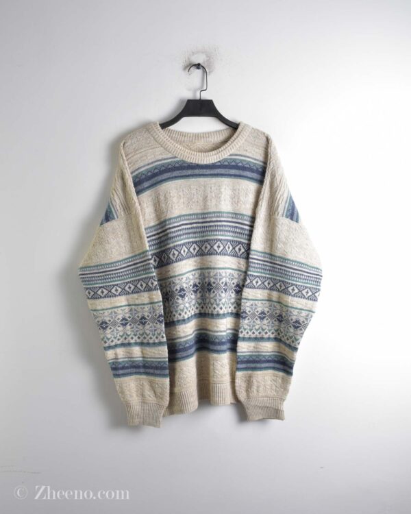 بافت وینتیج کرم طرح دار