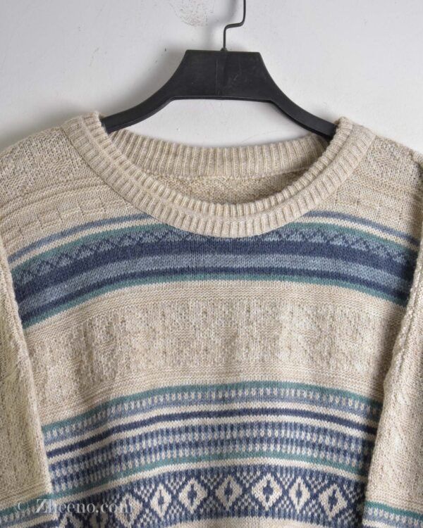 بافت وینتیج کرم طرح دار