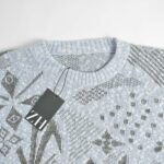 بافت وینتیج آبی طرح دار