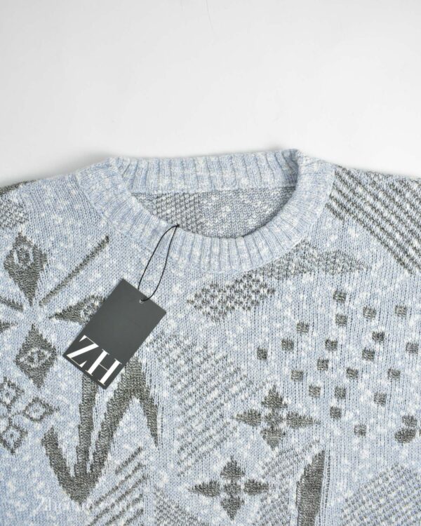 بافت وینتیج آبی طرح دار