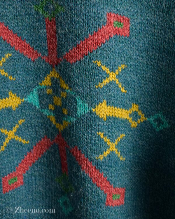 بافت وینتیج سبزآبی طرح دار