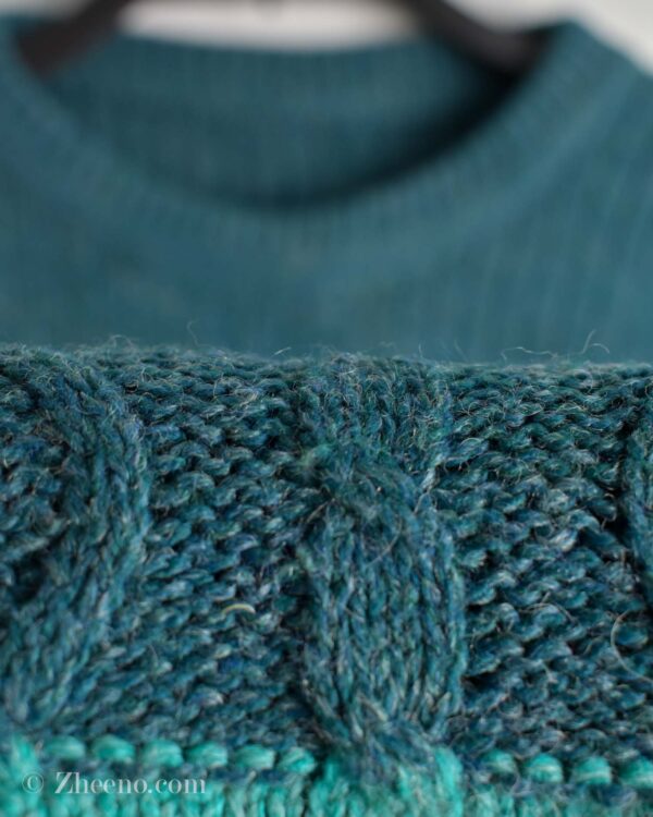 بافت وینتیج سبزآبی طرح دار