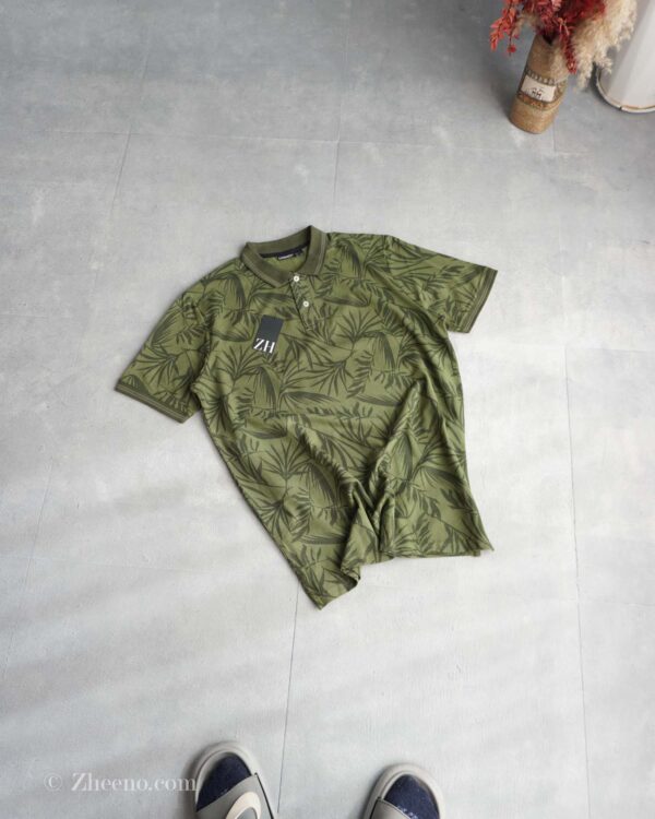 پولوشرت سبز طرح برگ Livergy