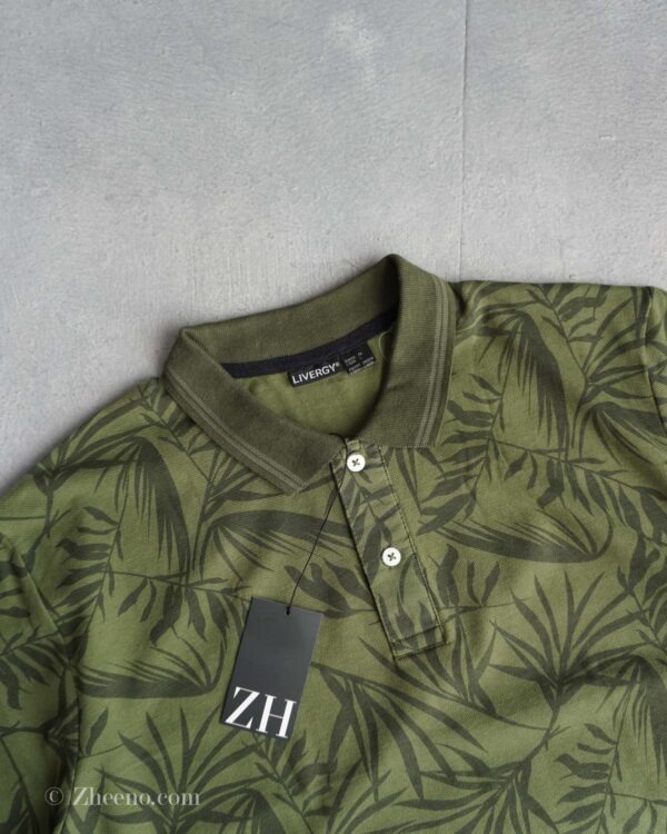 پولوشرت سبز طرح برگ Livergy