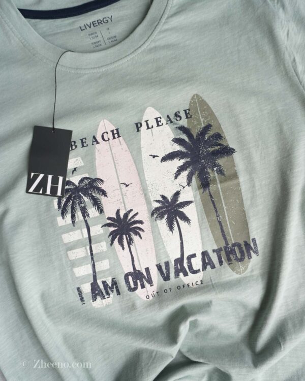 تیشرت یقه گرد سبز کمرنگ Livergy