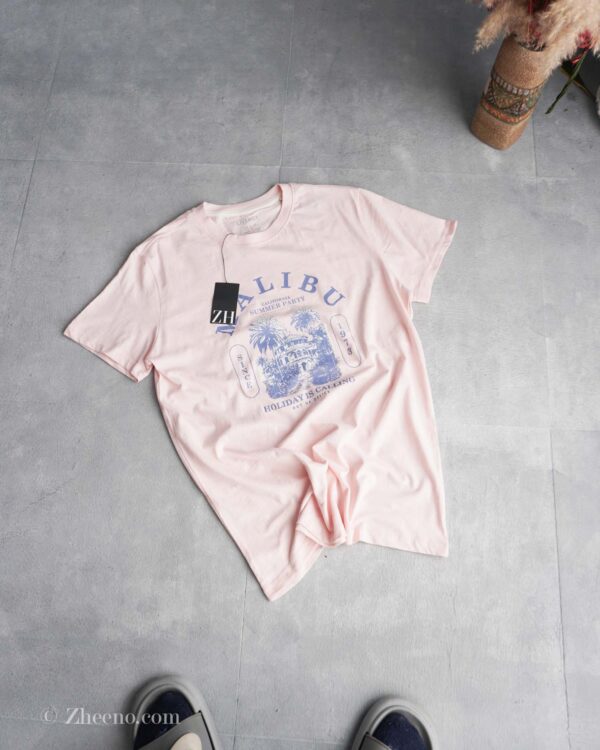 تیشرت یقه گرد صورتی Livergy