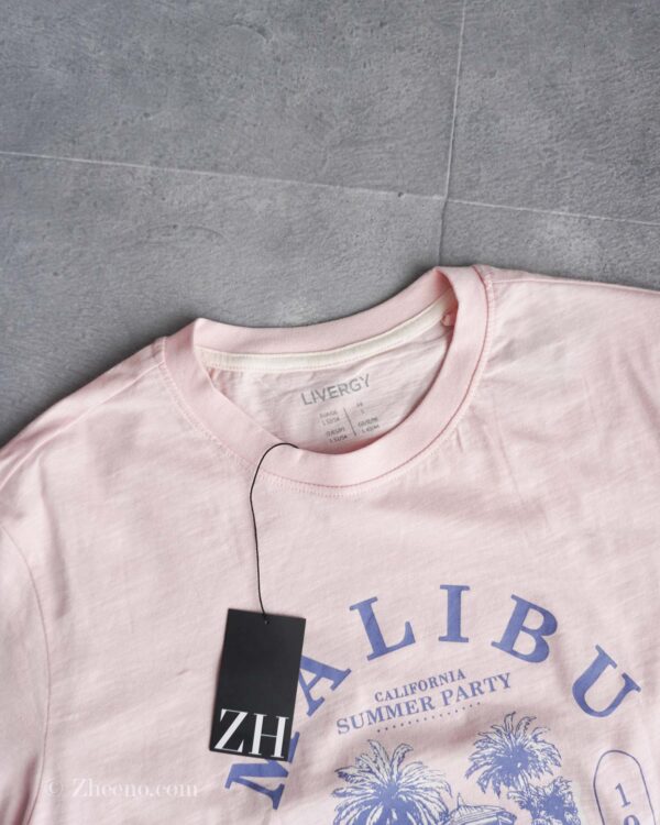 تیشرت یقه گرد صورتی Livergy