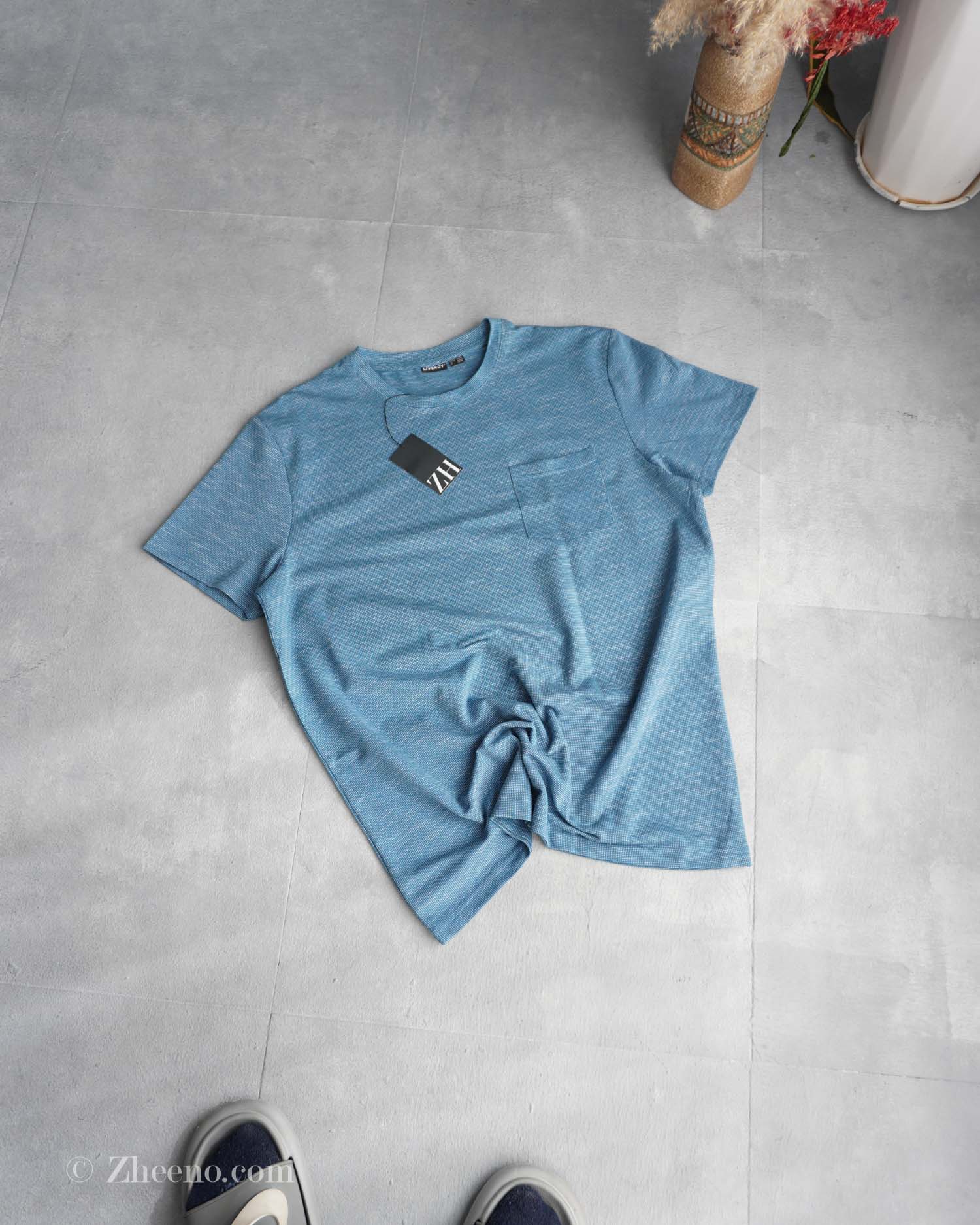 تیشرت یقه گرد آبی Livergy