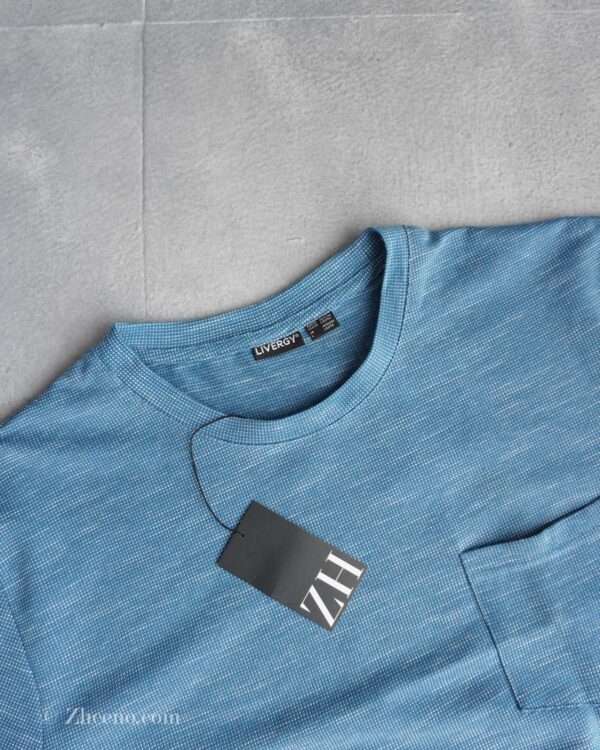تیشرت یقه گرد آبی Livergy
