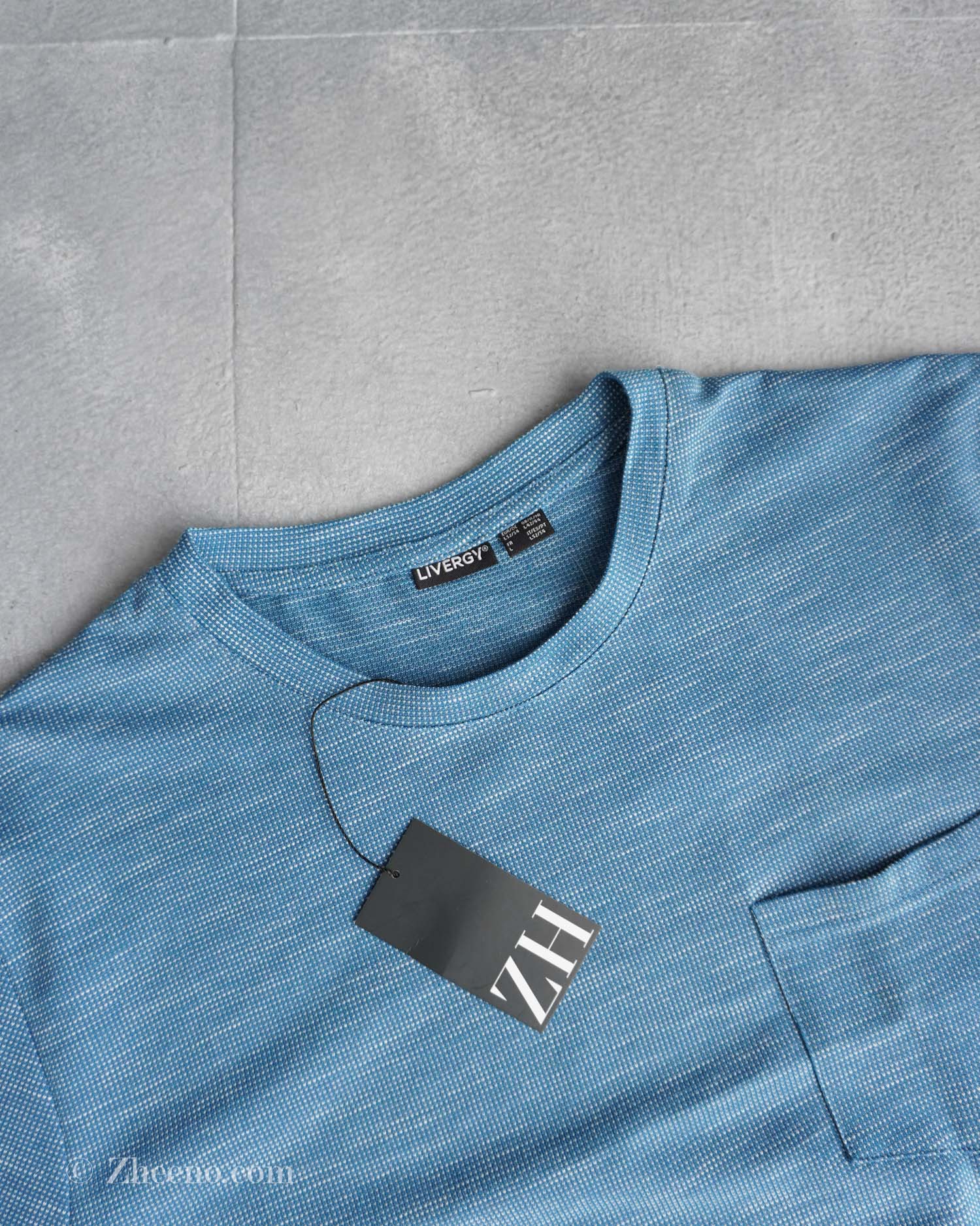تیشرت یقه گرد آبی Livergy