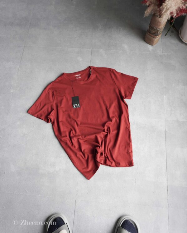 تیشرت یقه گرد قرمز ساده Livergy