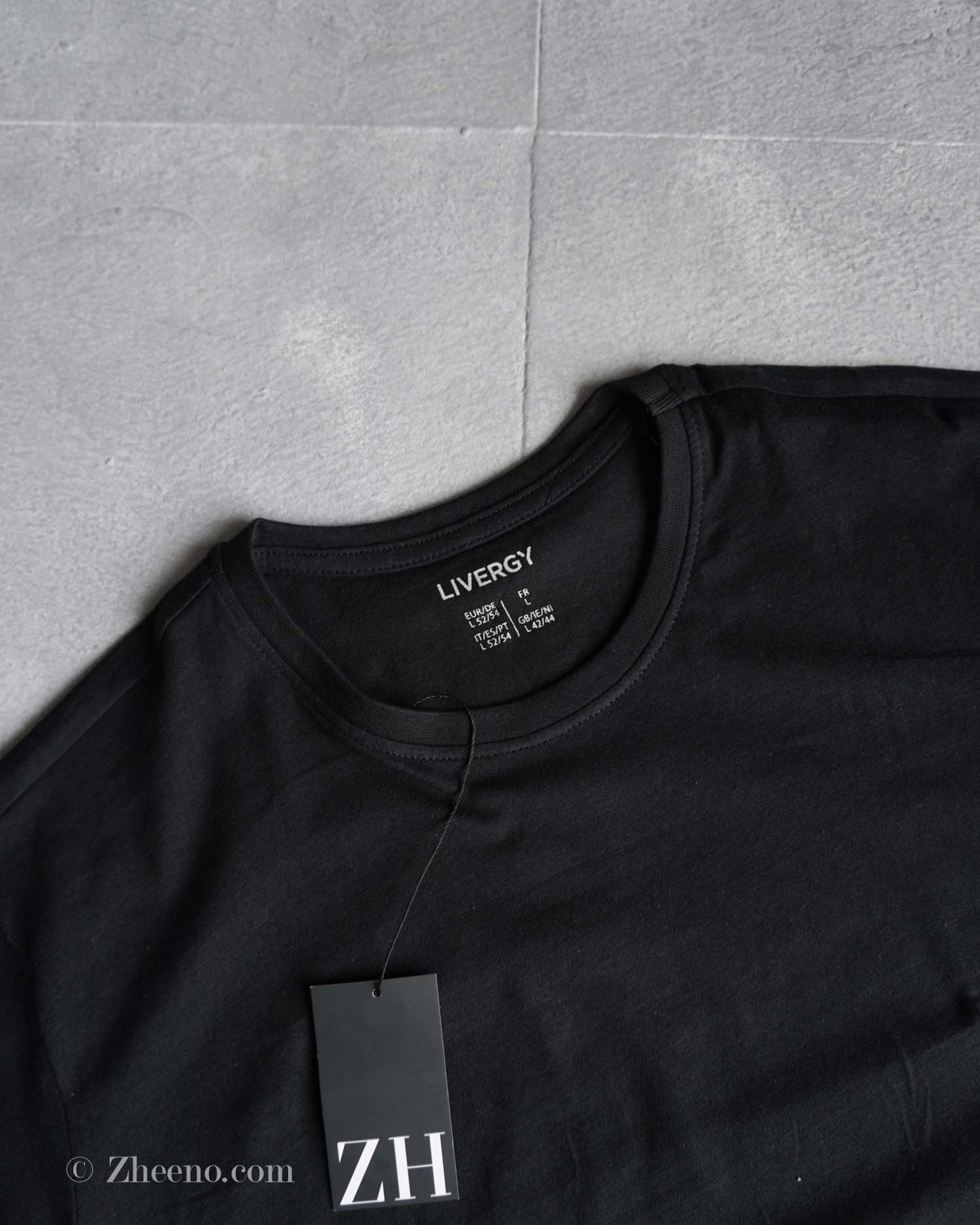 تیشرت یقه گرد مشکی ساده Livergy