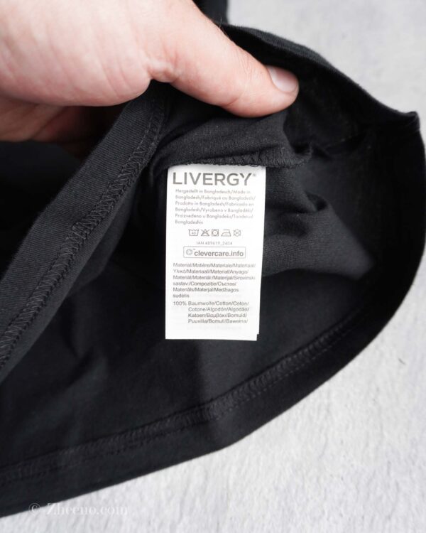 تیشرت یقه گرد مشکی ساده Livergy