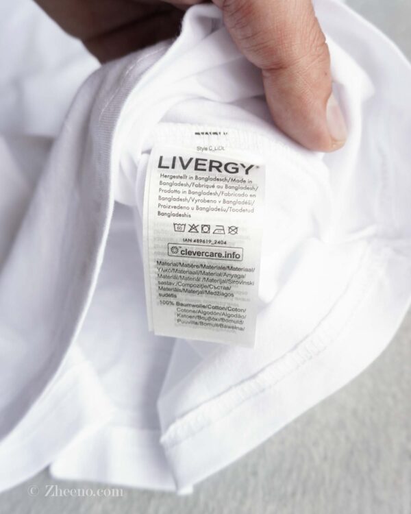 تیشرت یقه گرد سفید ساده Livergy