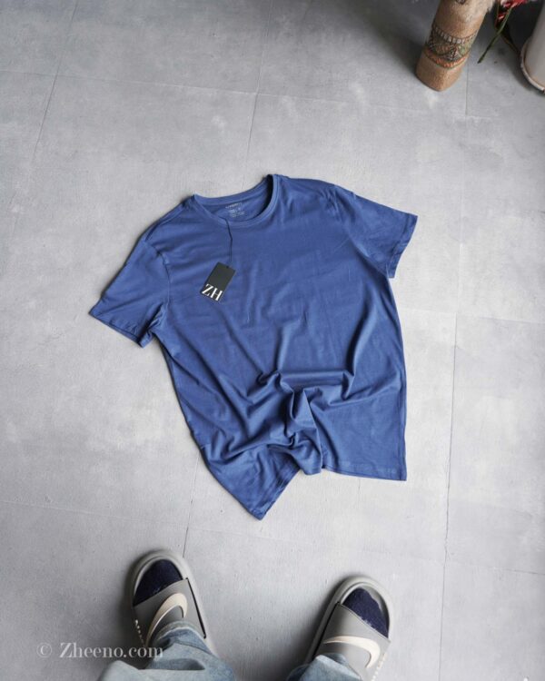 تیشرت یقه گرد آبی ساده Livergy