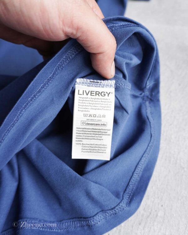 تیشرت یقه گرد آبی ساده Livergy