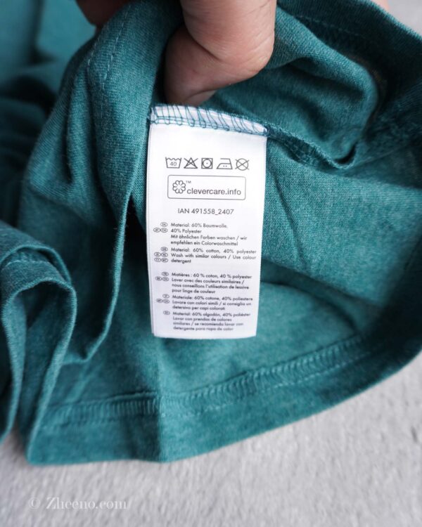 تیشرت یقه گرد فیروزه‌ای تیره ساده Livergy