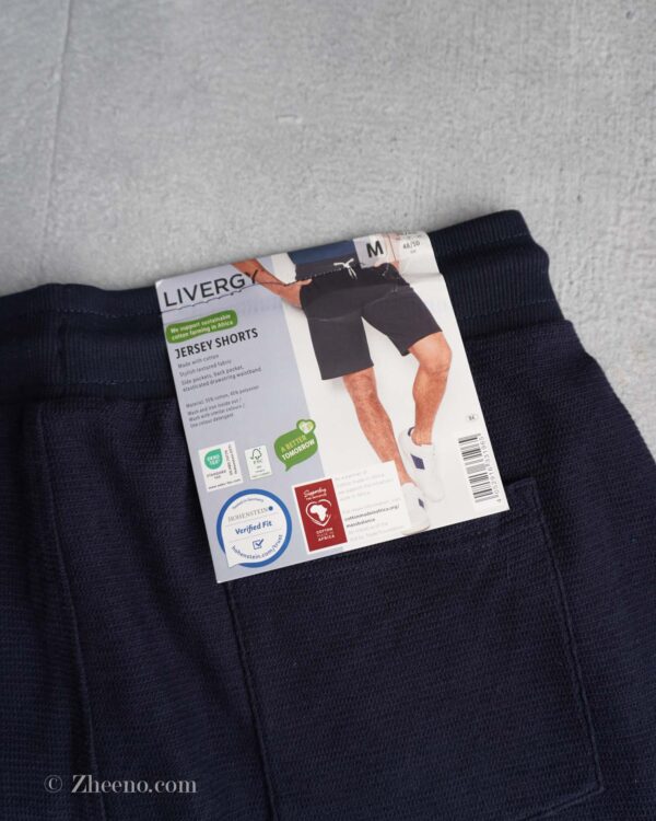 شلوارک سرمه ای تیره بند سفید ساده Livergy