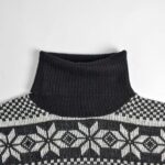 بافت وینتیج یقه اسکی سیاه سفید