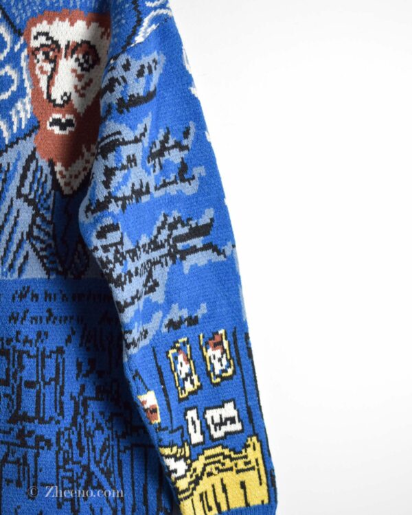 بافت وینتیج آبی طرح دار YWFG