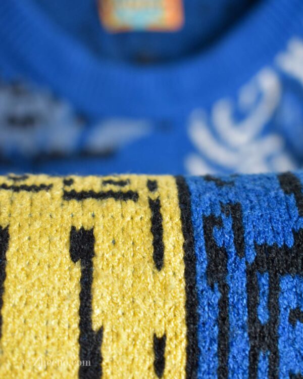 بافت وینتیج آبی طرح دار YWFG