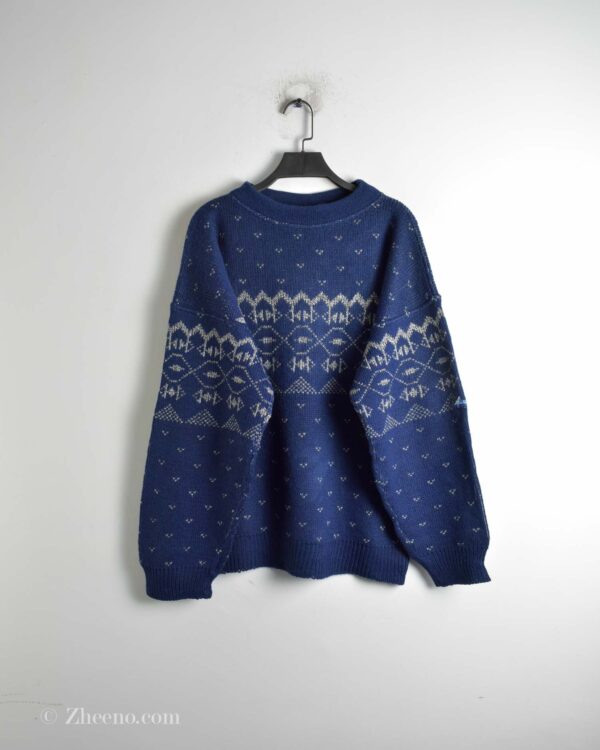 بافت وینتیج آبی طرح دار