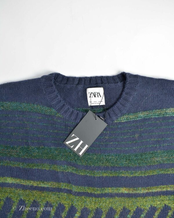 بافت وینتیج دورنگ سرمه ای سبز Zara