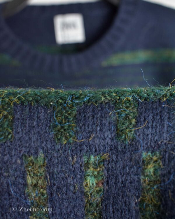 بافت وینتیج دورنگ سرمه ای سبز Zara